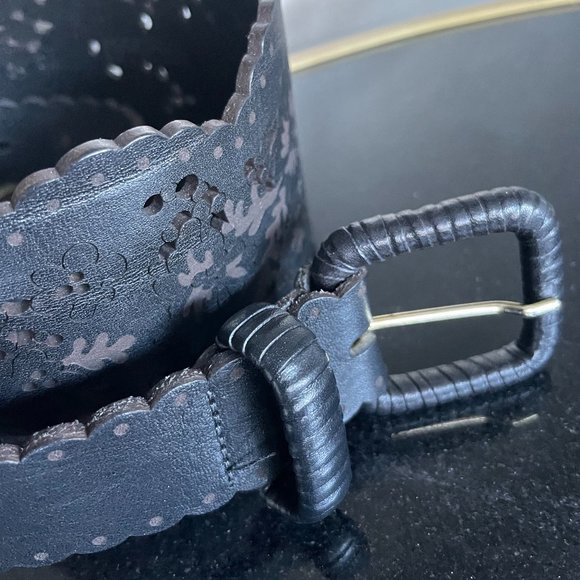 Wolford Black Laced Leather Belt main image 5